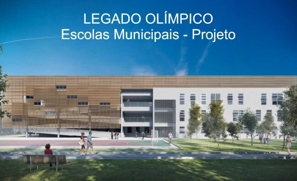 Projeto da fachada das novas escolas municipais que serão construídas em Duque de Caxias