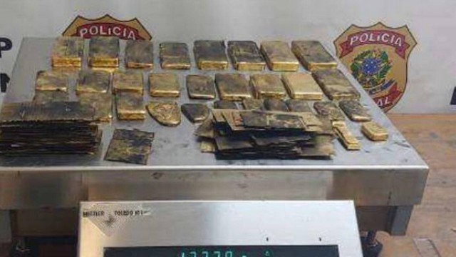 Cerca de 17 quilos de ouro foram apreendidos quando estavam seguindo para Itália, em 2019/Divulgação