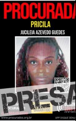 Jucileia é apontada como integrante da principal facção criminosa do RJ/Divulgação