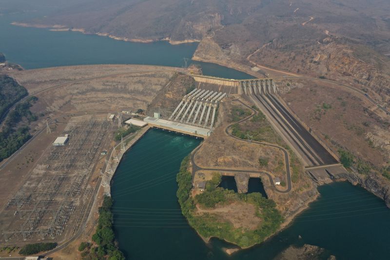 Vista aérea da hidrelétrica de Furnas