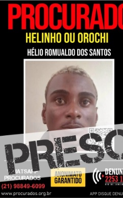 Helinho ou Orochi, foi preso na Zona Norte do Rio