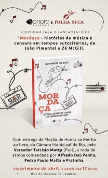 Cartaz do evento que anuncia o lançamento de 'Mordarça'