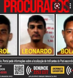 O trio de bandidos estaria no Complexo da Penha, na Zona Norte do Rio 