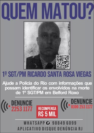 Corpo do sargento Ricardo Santa Rosa Viegas foi encontrado dentro de carro/Divulgação